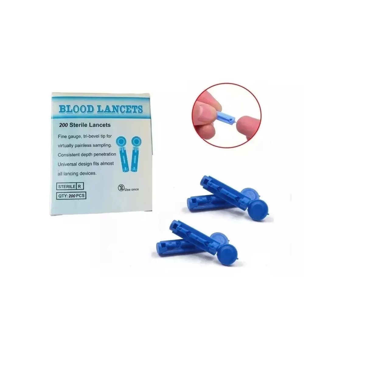 GENERICO - Lancetas Caja X 200 Unidad Lanceta Estéril Glicemia Diabetes