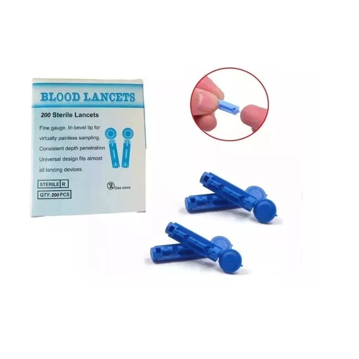 GENERICO - Lancetas 500 Unidades Lanceta Estéril Glicemia Diabetes