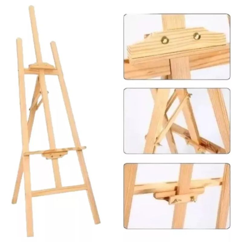 GENERICO - Atril Caballete Para Pintar De Madera Ajustable 120cm