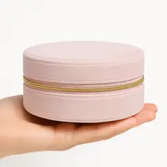 SILENE - Joyero organizador de viaje terciopelo rosa