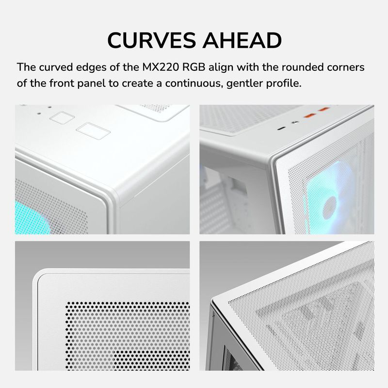 COUGAR - Gabinete Gamer Cougar Mx220 Rgb Blanco, 4 Fans Incluidos