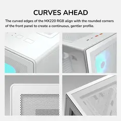COUGAR - Gabinete Gamer Mx220 Rgb Blanco, 4 Fans Incluidos