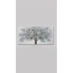 DEKAM DISEÑO - Cuadro Árbol Relieve Pájaros Celeste 140x70 Cms