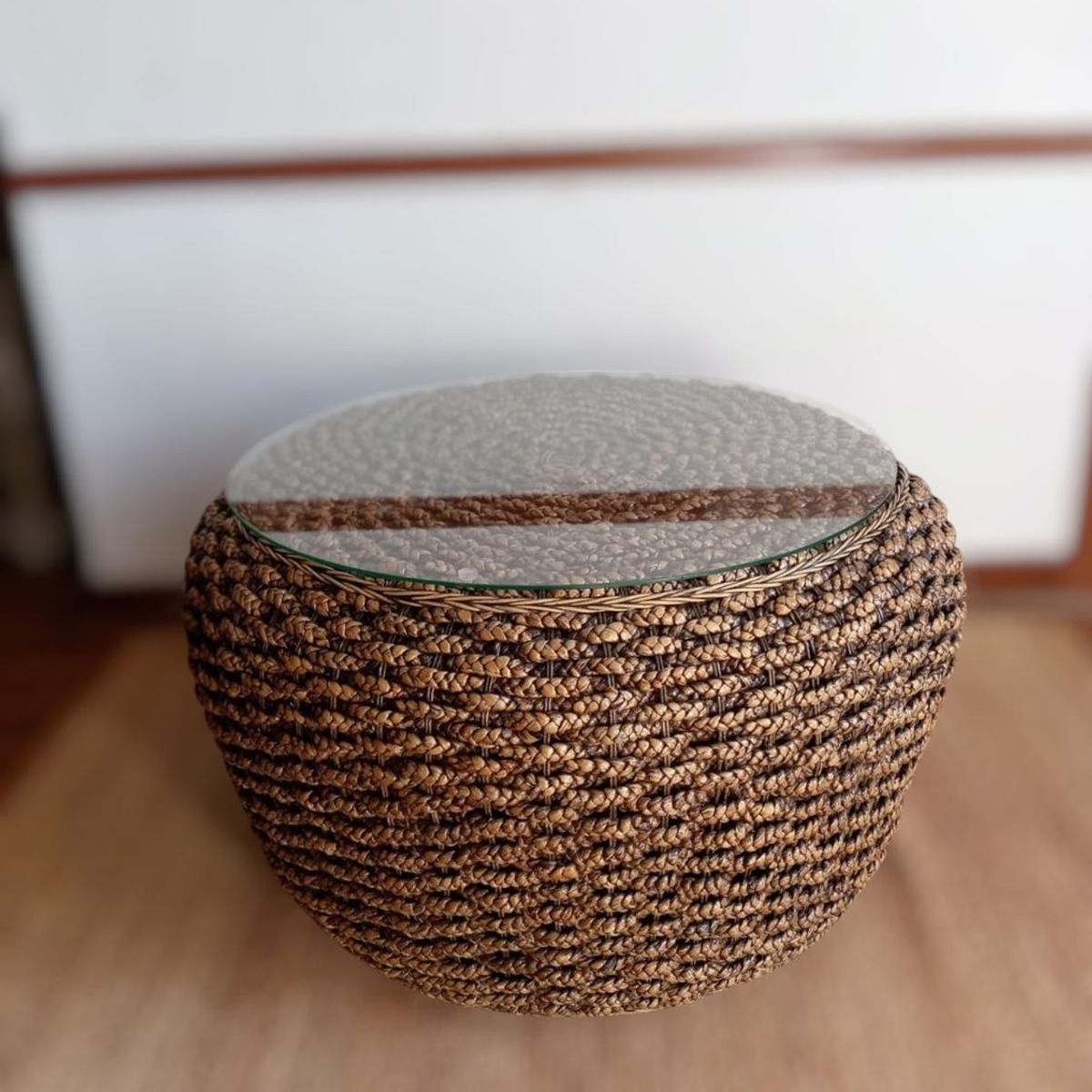 TERRA ESTILO - Mesa de Centro Circular Rattan Natural Bali