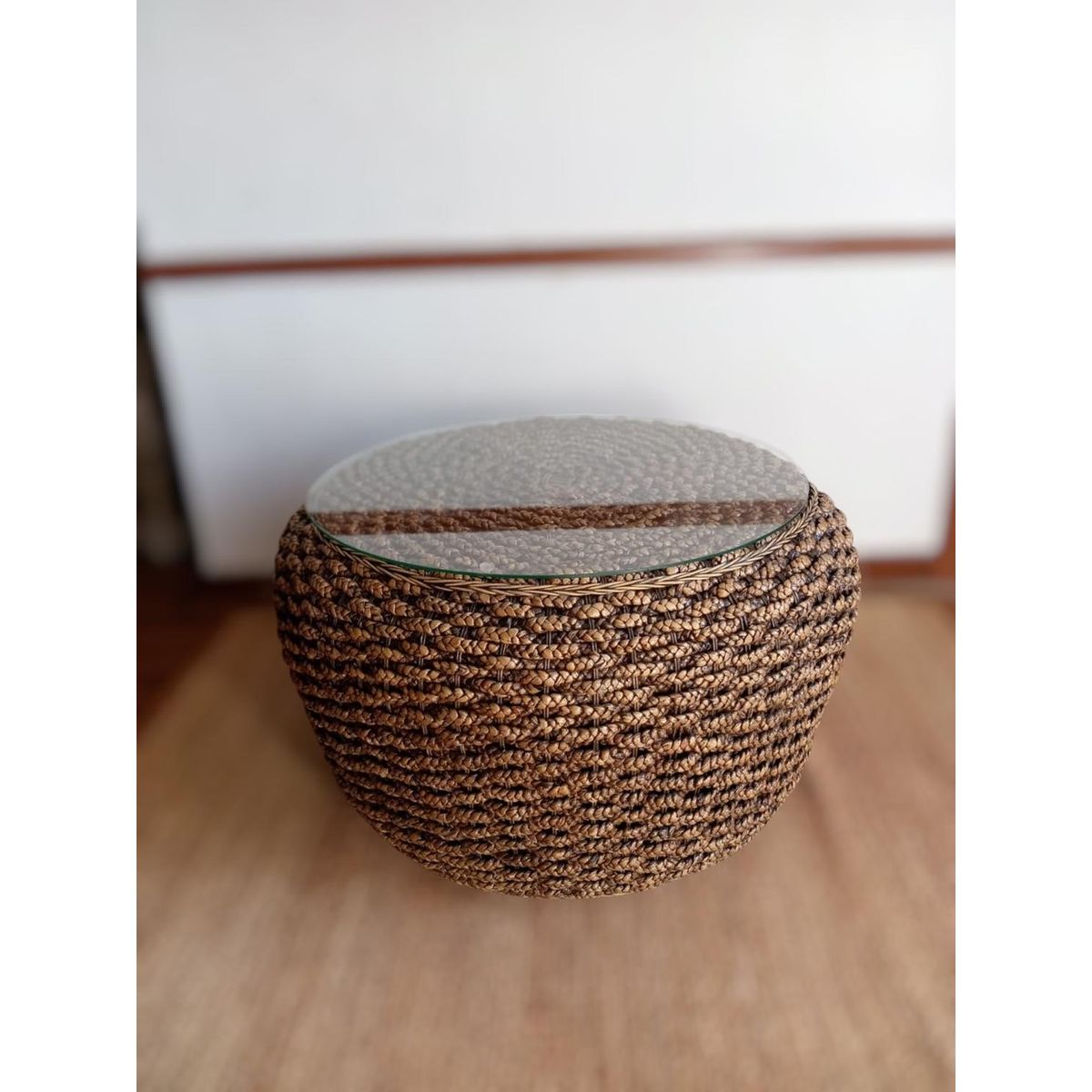 TERRA ESTILO - Mesa de Centro Circular Rattan Natural Bali