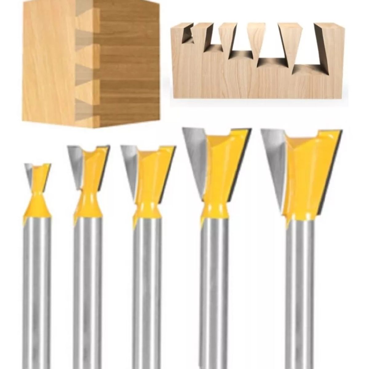 GENERICO - FRESA MADERA COLA DE MILANO VASTAGO ¼ 5 UNIDADES