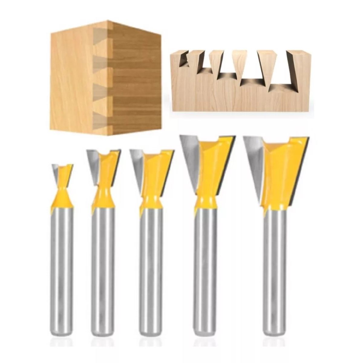 GENERICO - FRESA MADERA COLA DE MILANO VASTAGO ¼ 5 UNIDADES