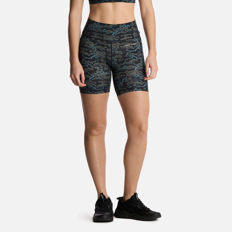 HAKA HONU - Calza Mujer Coihue Biker Print Negro Haka Honu