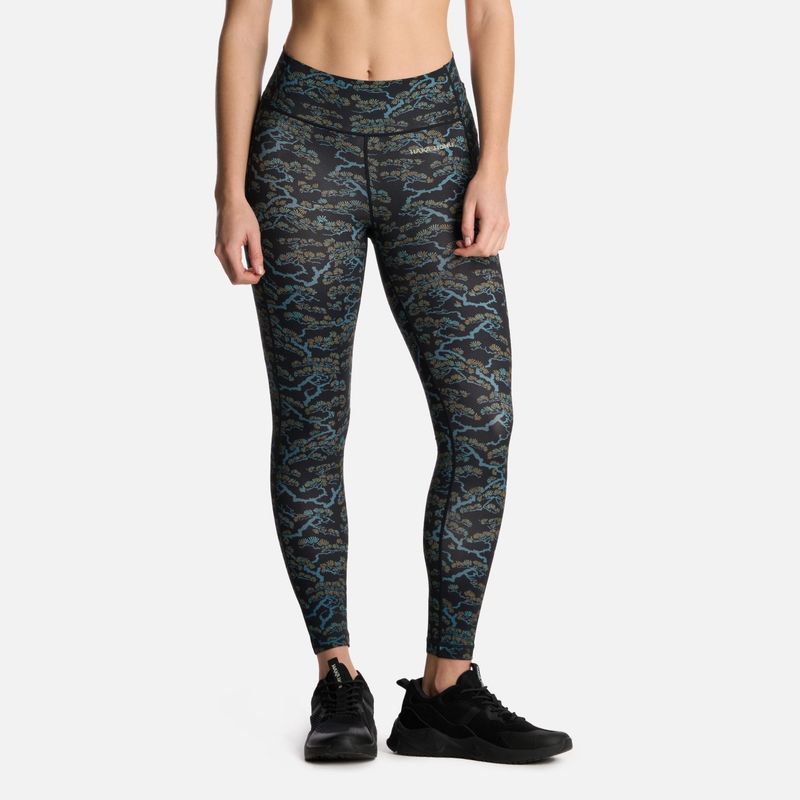 HAKA HONU - Calza Mujer Coihue Larga Print Negro Haka Honu