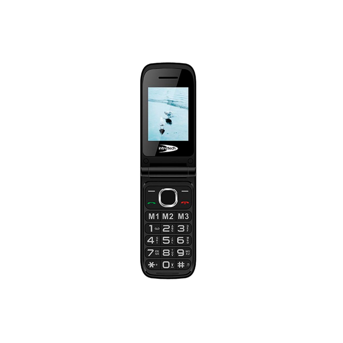 INTROTECH - Celular Senior Introtech 4G Almeja Clamshell Batt Gris-Negro