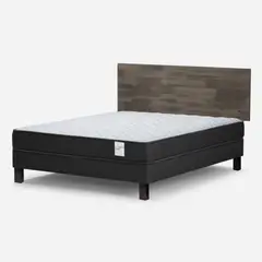 ROSEN - Cama Europea Wave 2 Plazas 150x190 cm+Respaldo Tabor Grafito