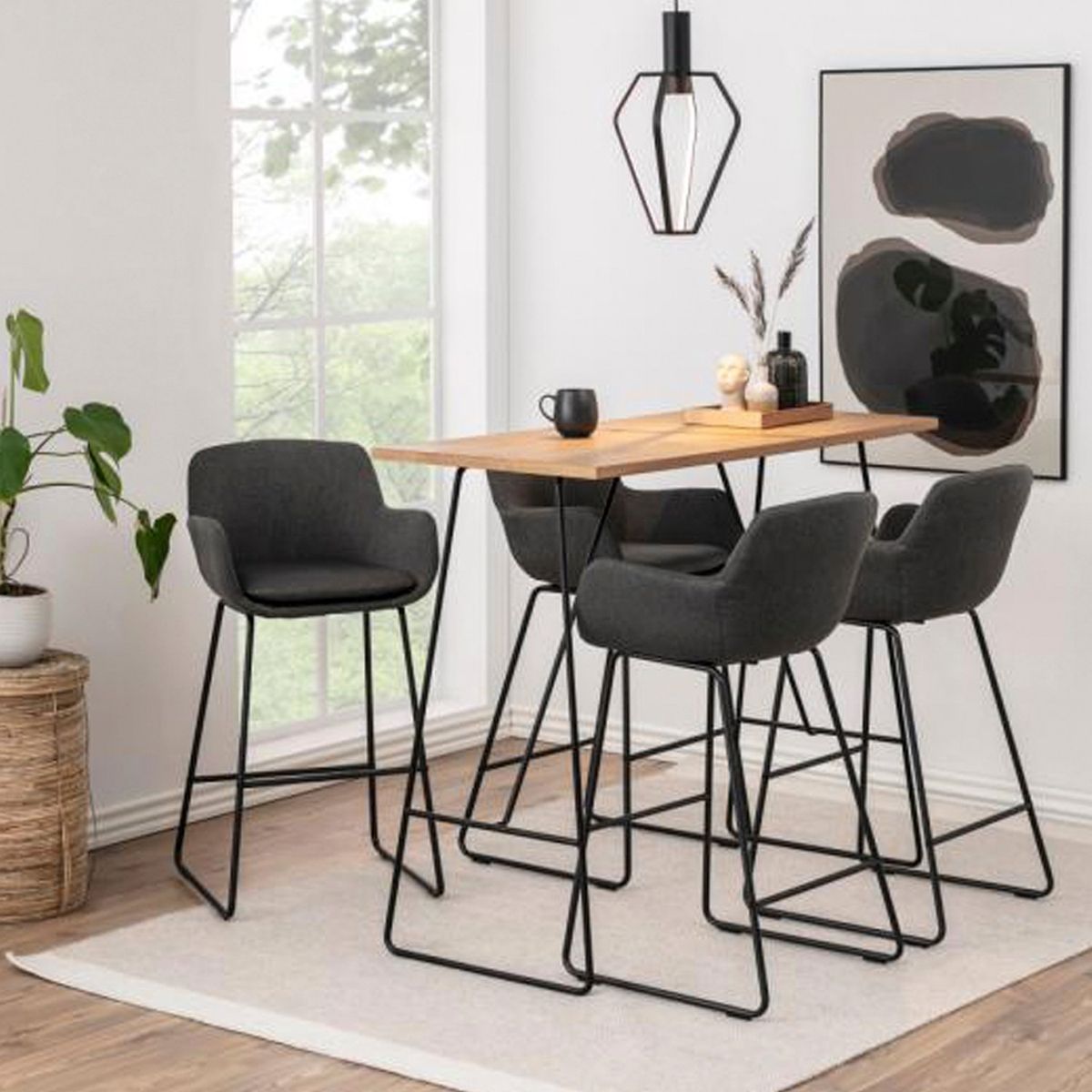 FORM DESIGN - Taburete alto 76 Tapiz Felisa Gris Oscuro Form