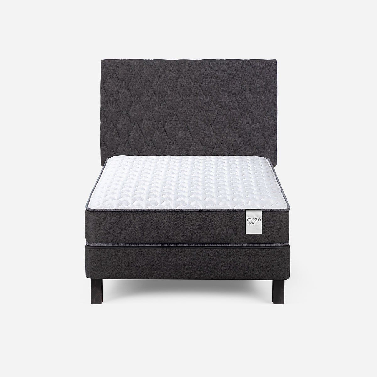 ROSEN - Cama Europea Wave 1,5 Plazas 105x190 cm+Respaldo Ivar Grafit