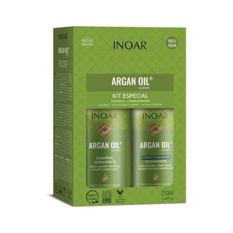INOAR - Kit Duo Shampoo Y Acondicionador Inoar Argan Oil 250gr