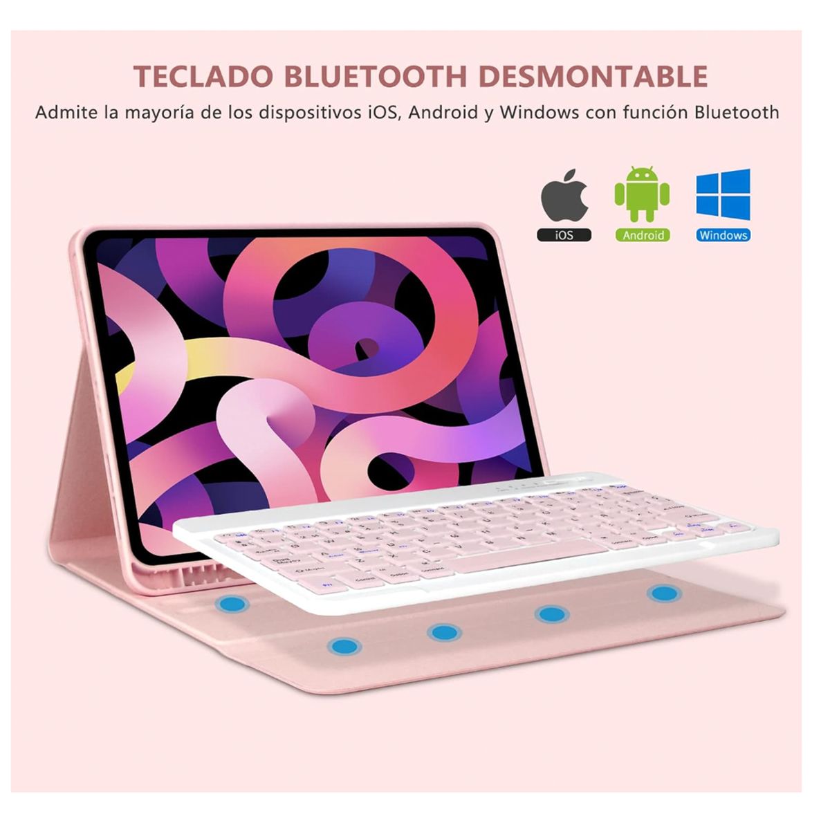 JOIGO - Funda Con Teclado Para iPad Air 6 11" M2 2024 Rosado