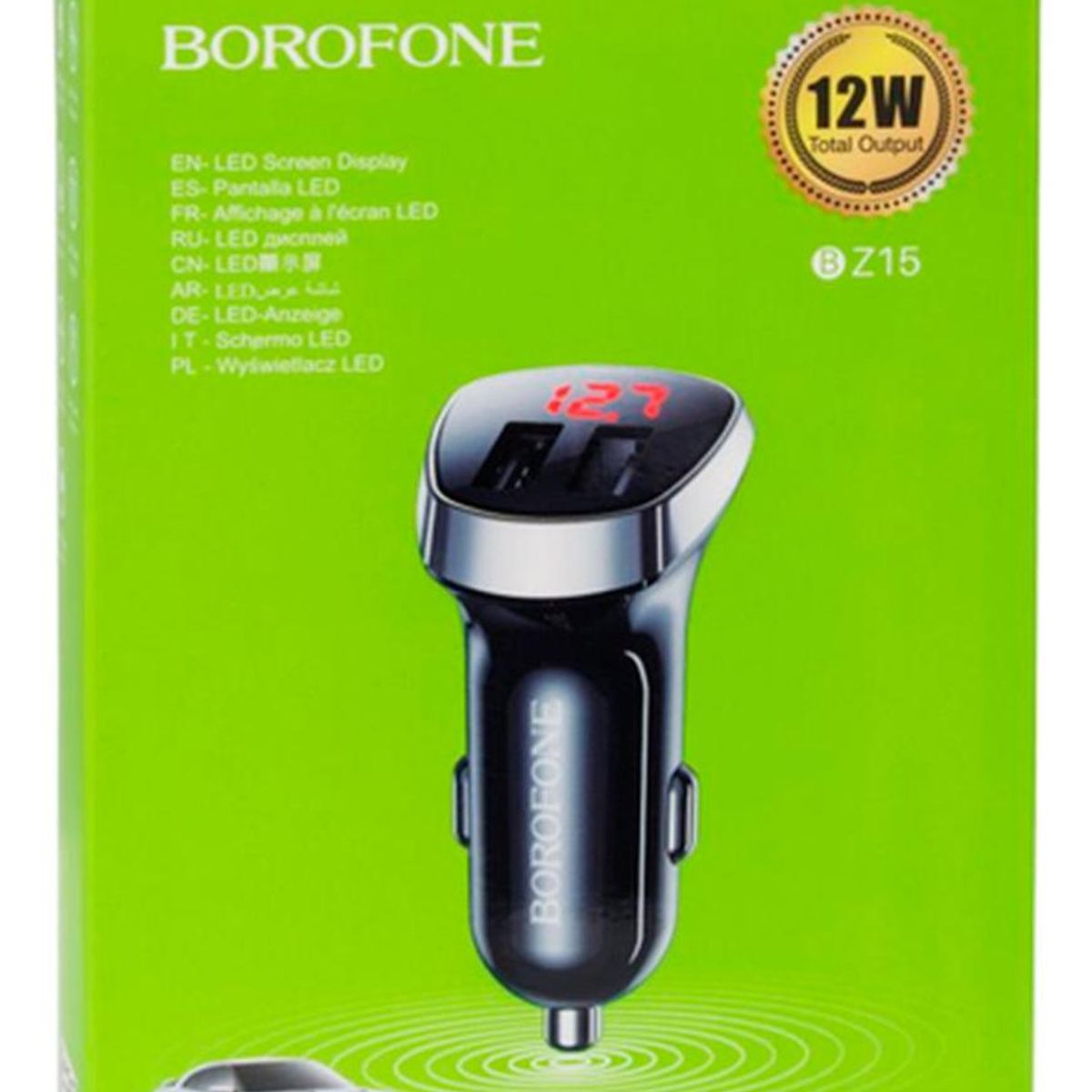 DM - ADAPTADOR AUTO 12W 24A CON PANTALLA BZ15