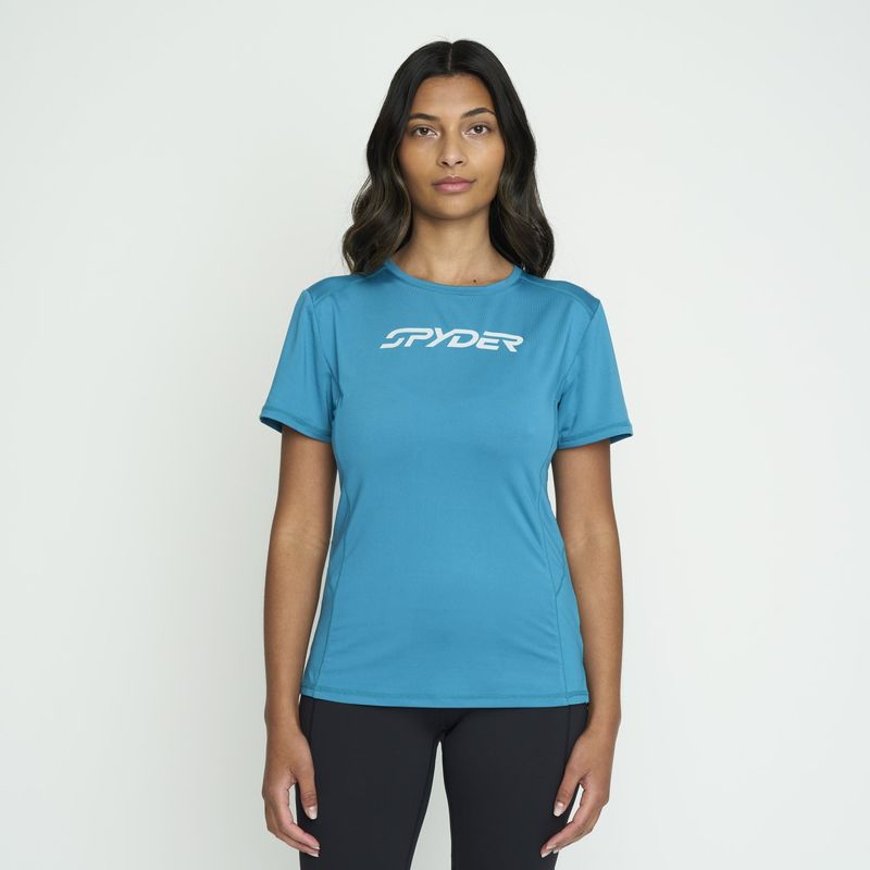 SPYDER - Polera Entrenamiento Mujer Spyder Azul SYWTT02S24BL