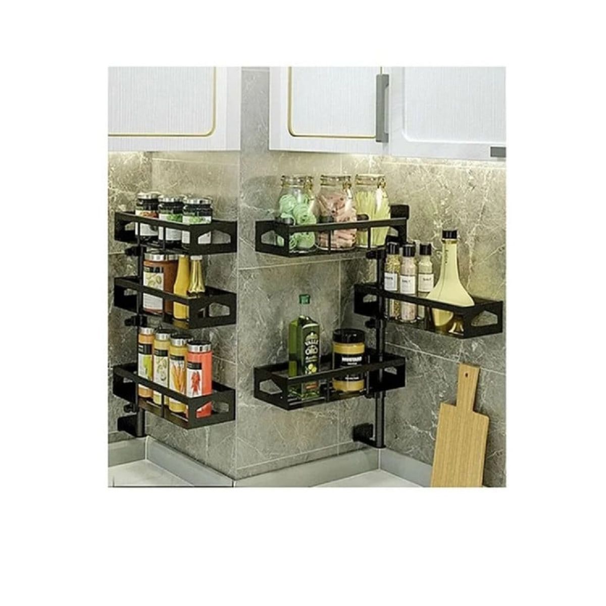 ANGELES DEL HOGAR - ORGANIZADOR DE COCINA ESTANTE 3 NIVELES COLGANTE MULTIUSO