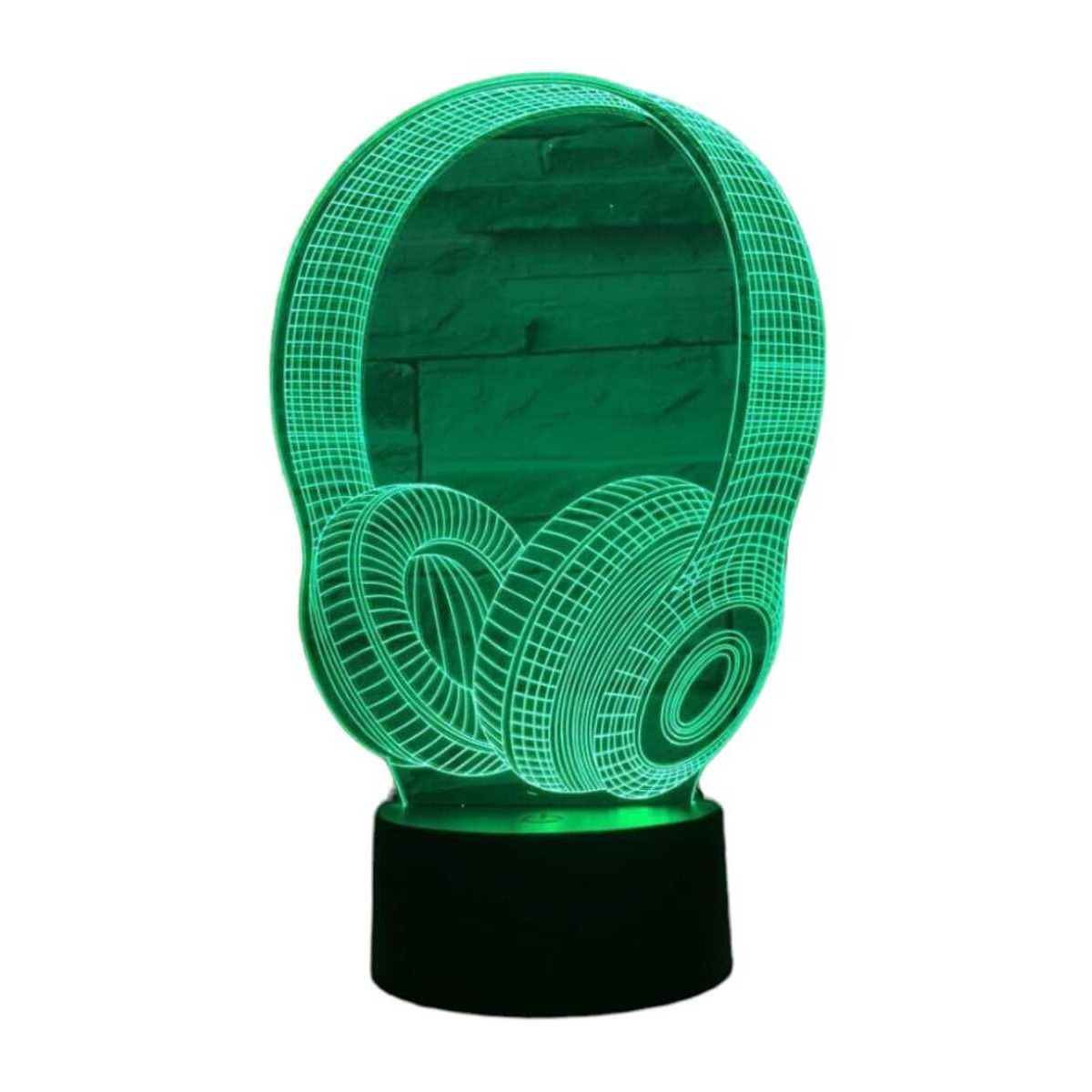 GENERICO - Lampara Ilusión 3d Audífono 7 Colores