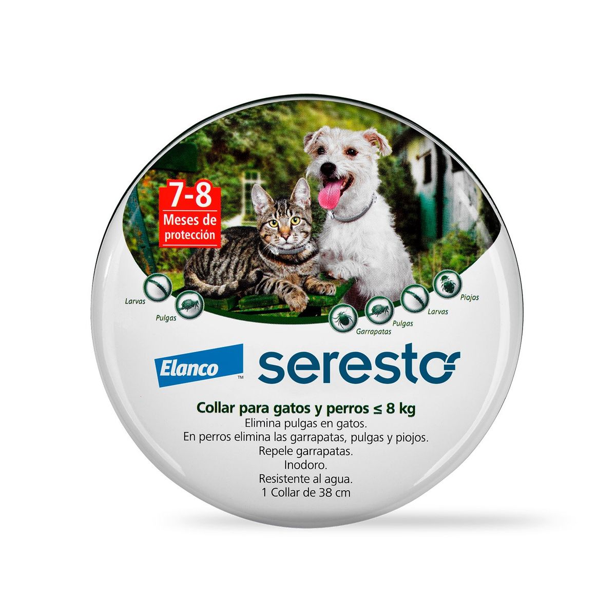 ELANCO - Collar Antiparasitario Seresto Perros y Gatos hasta 8kg