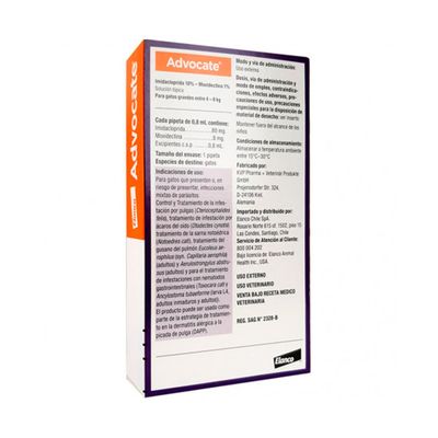 Imagen 2 del producto Antiparasitario Gato Advocate Pipeta 4-8kg