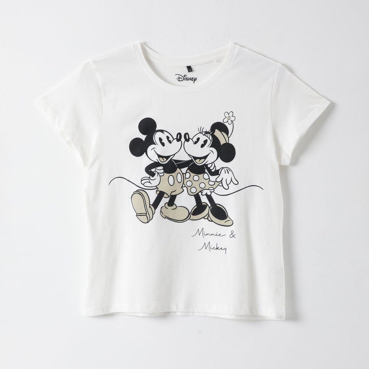 DISNEY - Polera Manga Corta Mujer Minnie y Mickey Blanco Disney