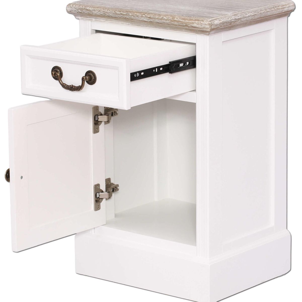 ECOMUSO - VELADOR 1C PUERTA CLASICO BLANCO CUBIERTA ALBAYALDE ECOMUSO EF17119