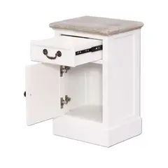 ECOMUSO - VELADOR 1C PUERTA CLASICO BLANCO CUBIERTA ALBAYALDE EF17119
