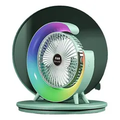 GENERICO - Ventilador RGB USB De Escritorio Con Led 3 Velocidades 1800 Mah