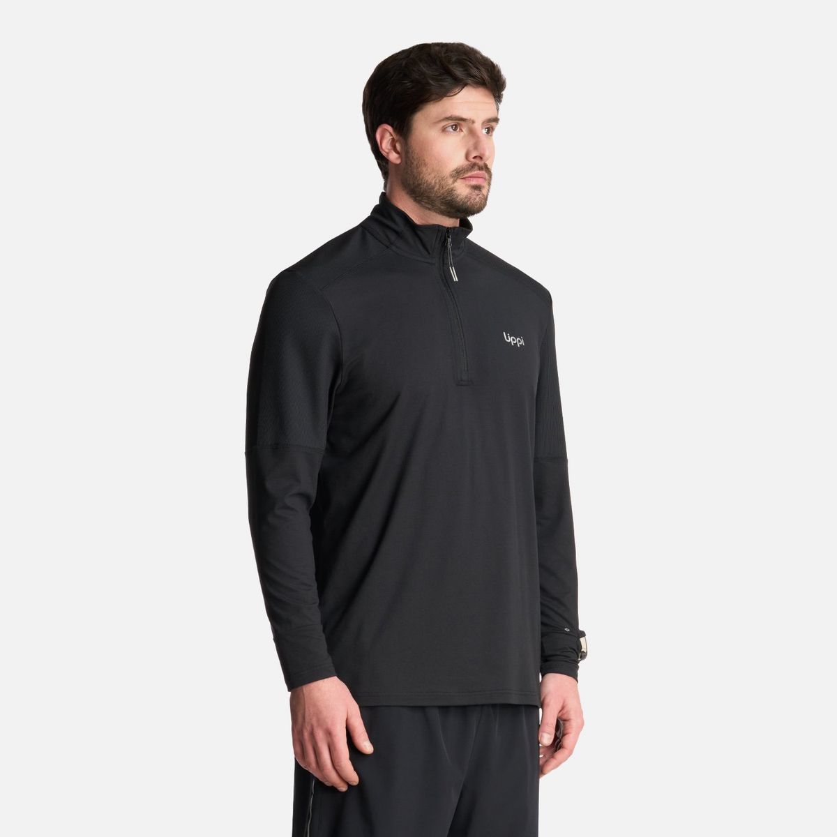 LIPPI - Polerón Hombre Puerto Trucco 1/4 Zip Negro Lippi