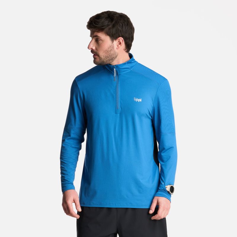 LIPPI - Polerón Hombre Puerto Trucco 1/4 Zip Azul Lippi