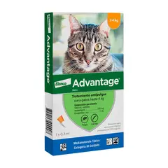 ELANCO - Antiparasitario Gatos Advantage Hasta 4kg (0.4ml)