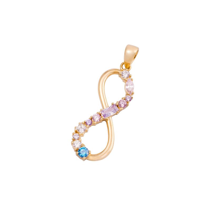 JB JOYAS BARON - Colgante de Oro 18kt Infinito Circonitas Colores