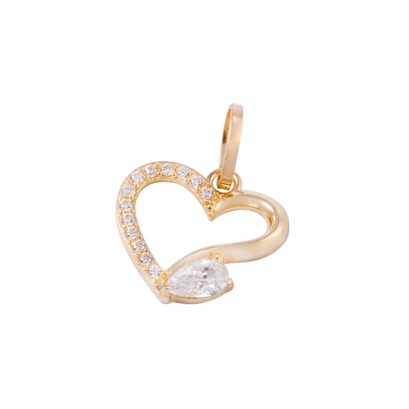 JB JOYAS BARON - Colgante de Oro 18kt Corazón Circonita Gota