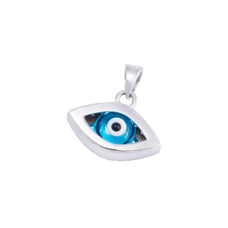 JB JOYAS BARON - Colgante de Oro Blanco 18kt Ojo Turco Circón