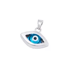 JB JOYAS BARON - Colgante de Oro Blanco 18kt Ojo Turco Circón