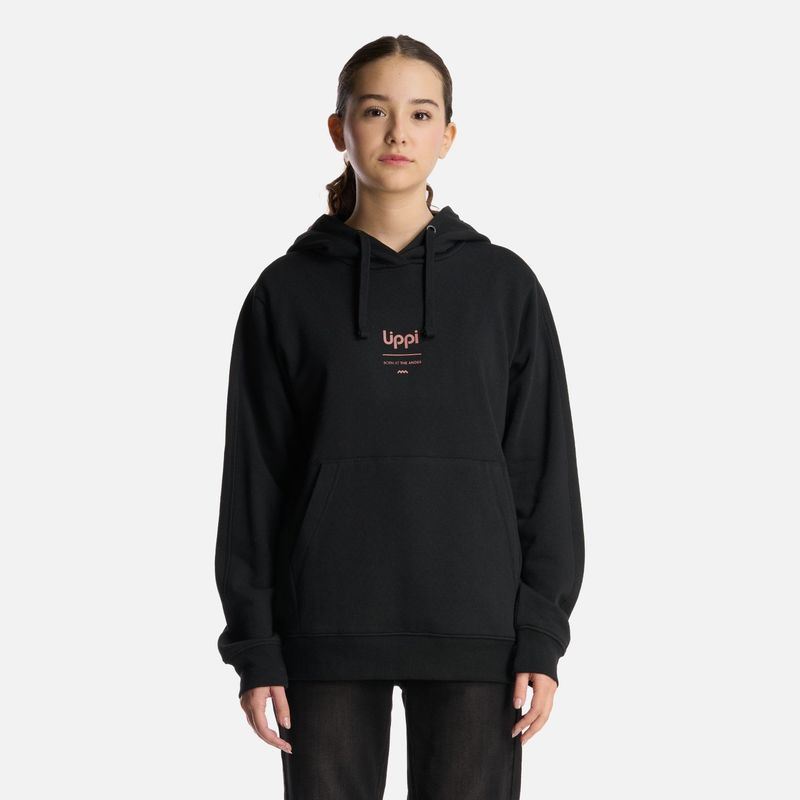 LIPPI - Polerón Teen Girl Ulmo Mid Point Hoody Sweatshirt Negro Lippi