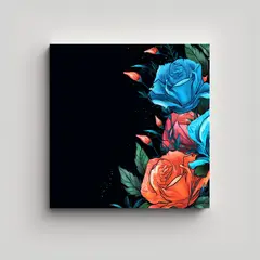 GENERICO - Concepto Canva Exposición, Rosas Azules 30x30 Cm