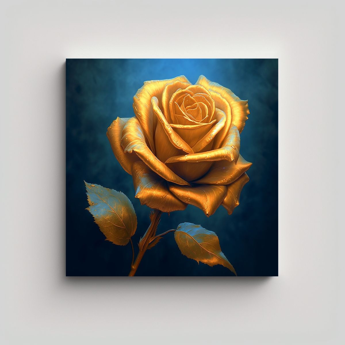 GENERICO - Arte Elegante Azul Dorado Rosa Realista 60x60 Cm