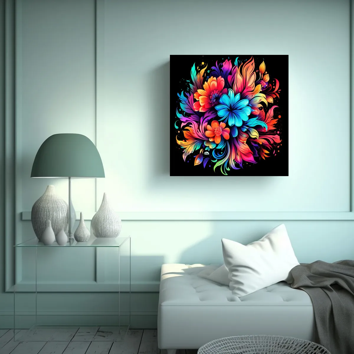 GENERICO - Diseño Moderno De Tinta De Alcohol Con Colores 80x80 Cm