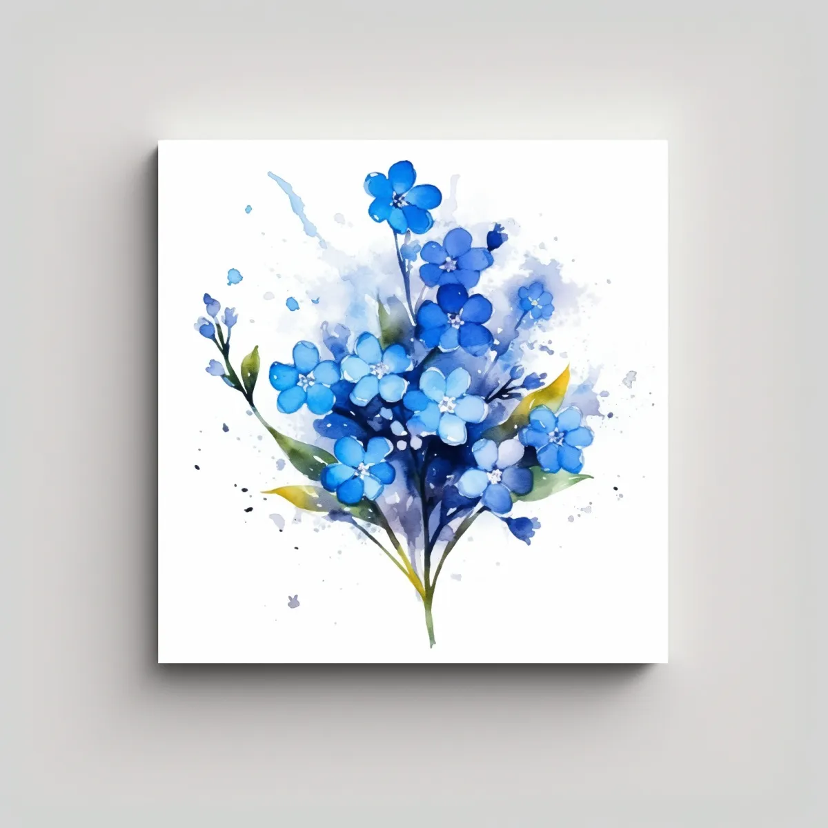 GENERICO - Patrón Simétrico Y Splash De Flor Forget-Me-Not 40x40 Cm