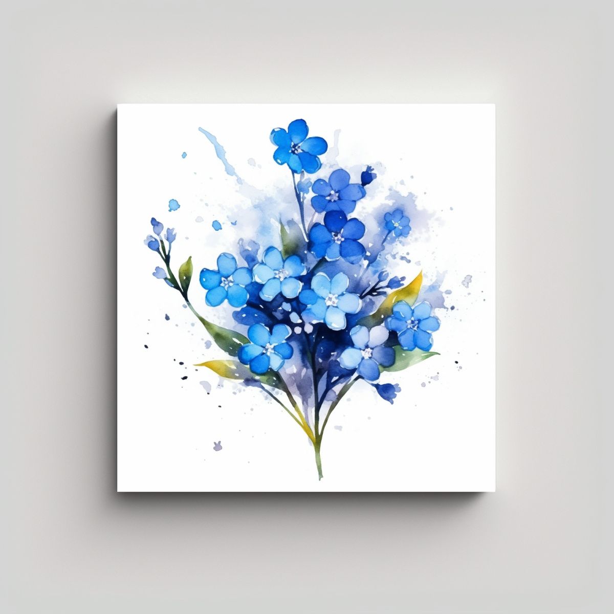 GENERICO - Patrón Simétrico Y Splash De Flor Forget-Me-Not 40x40 Cm