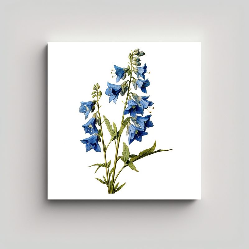 GENERICO - Ilustración Vintage De Larkspur Azul: 40x40 Cm