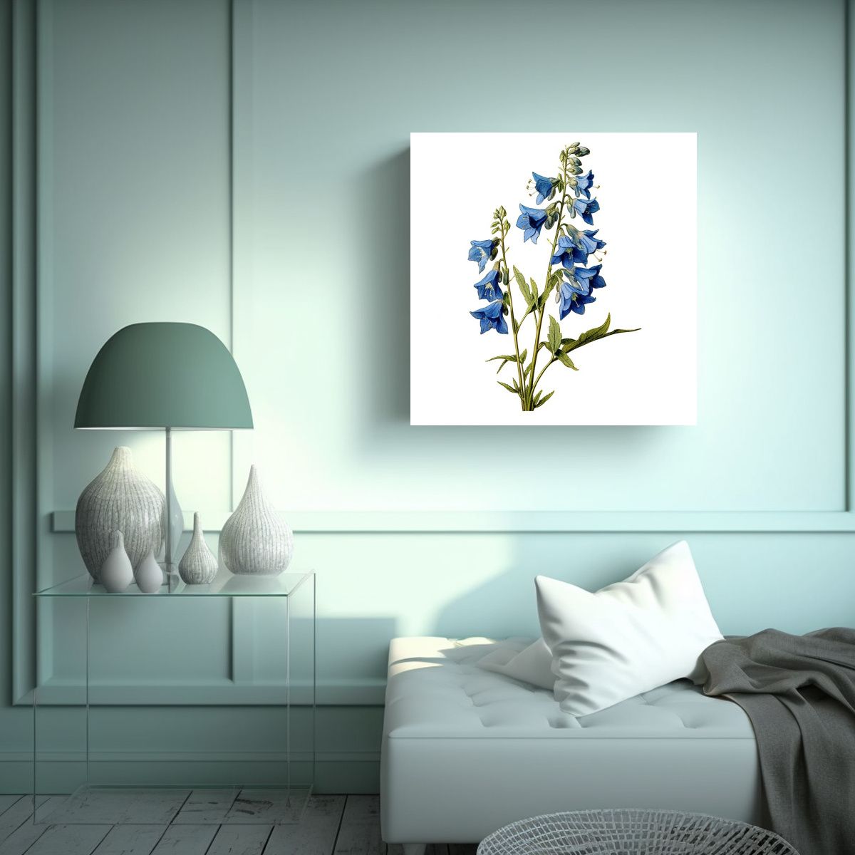 GENERICO - Ilustración Vintage De Larkspur Azul: 40x40 Cm