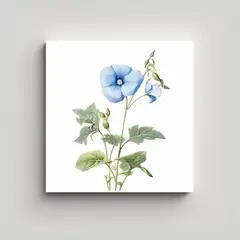 GENERICO - Ilustración Vintage De Flor Azul Daze En Lienzo 30x30 Cm
