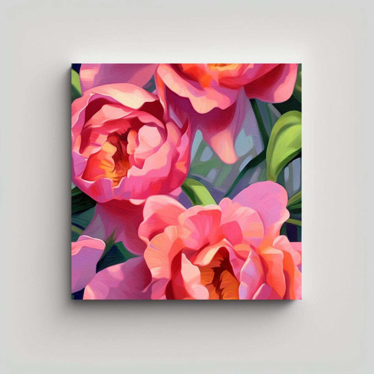 GENERICO - Cuadros Decorativos: Movimiento Urbano Y Rosas 40x40 Cm.