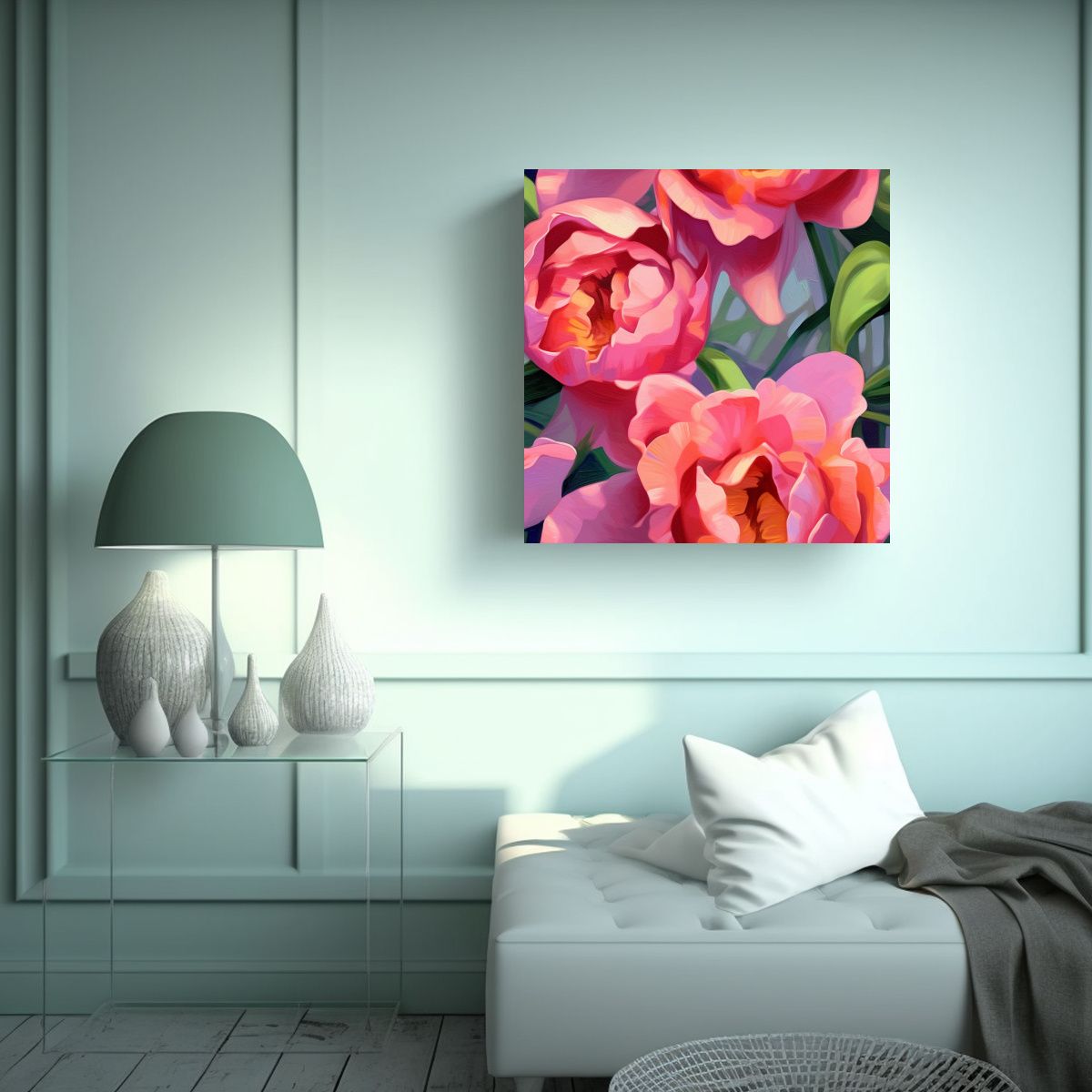 GENERICO - Cuadros Decorativos: Movimiento Urbano Y Rosas 40x40 Cm.