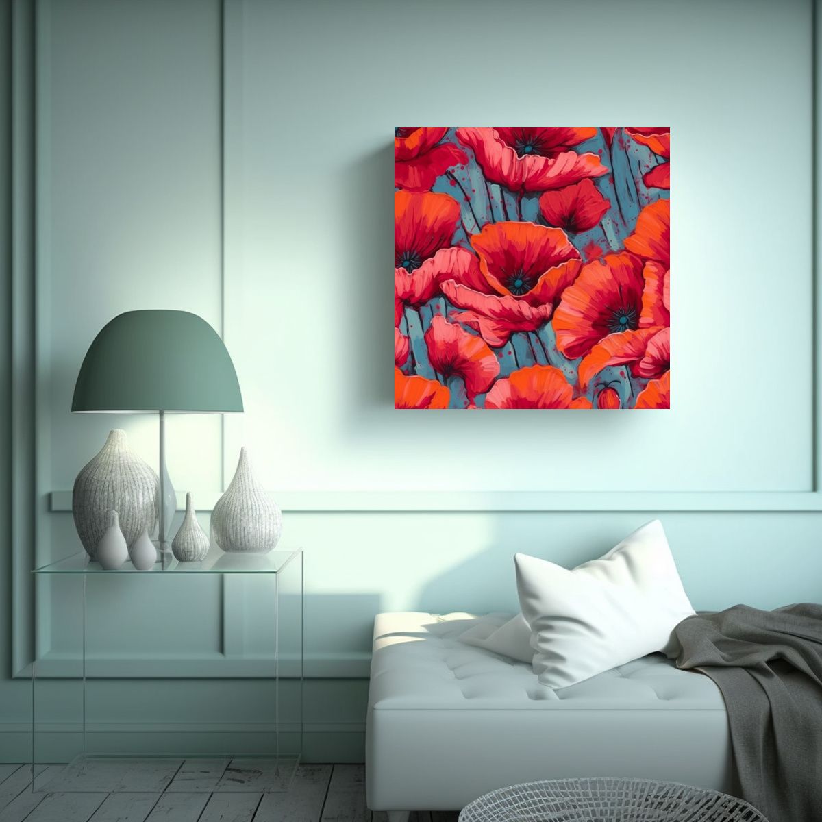 GENERICO - Inspiración Cultural: Cuadro De Amapolas 30x30 Cm