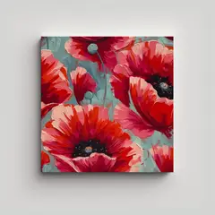 GENERICO - Cuadro Estético De Amapolas En Detalles 40x40 Cm