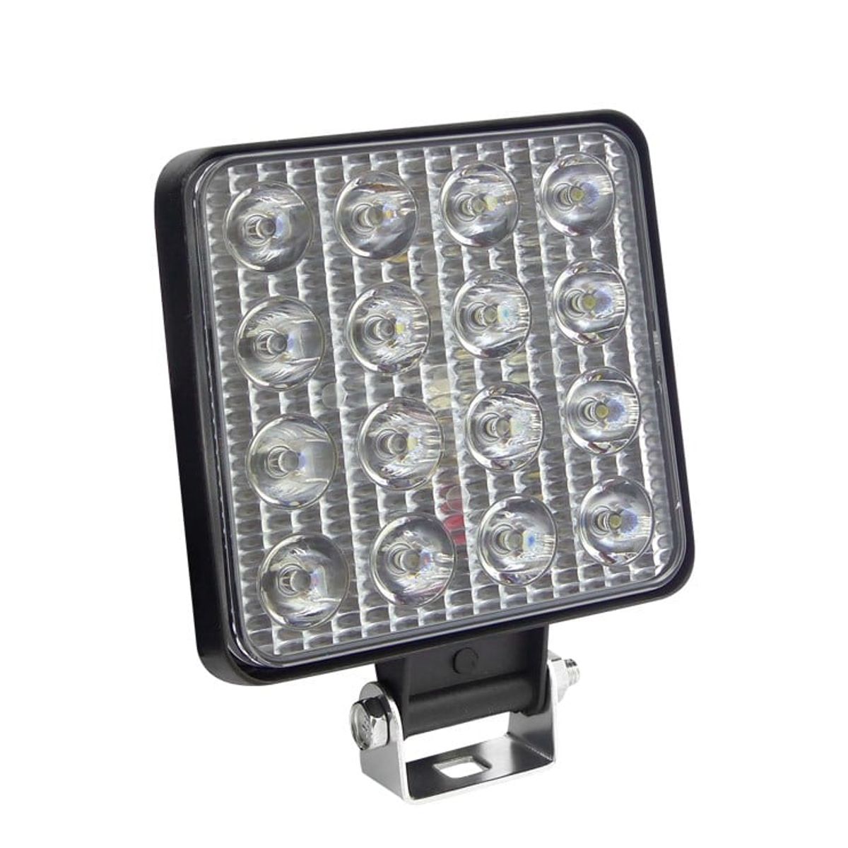 GENERICO - Neblinero 16 LED 48W, 12-24V, Cuadrado Delgado. Conjunto X1.